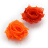 Orange/Burnt Orange Shabby Rose Baby Hair Flower Clip Pair | My Lello - 9
