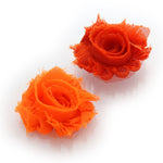 Orange/Burnt Orange Shabby Rose Baby Hair Flower Clip Pair | My Lello - 9