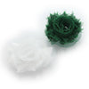Forest Green/White Shabby Rose Baby Hair Flower Clip Pair | My Lello - 16