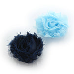 Light Blue/Navy Shabby Rose Baby Hair Flower Clip Pair | My Lello - 20