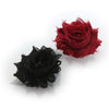 Maroon/Black Shabby Rose Baby Hair Flower Clip Pair | My Lello - 23