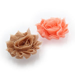 Peach/Tan Shabby Rose Baby Hair Flower Clip Pair | My Lello - 26