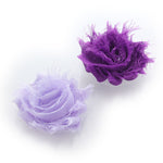 Light Lavender/Purple Shabby Rose Baby Hair Flower Clip Pair | My Lello - 29