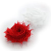 Red/White Shabby Rose Baby Hair Flower Clip Pair | My Lello - 33