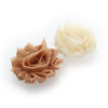 Tan/Cream Shabby Rose Baby Hair Flower Clip Pair | My Lello - 35