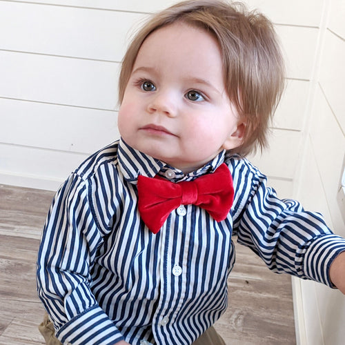 Child Velvet Adjustable Pre-Tied Bow Tie