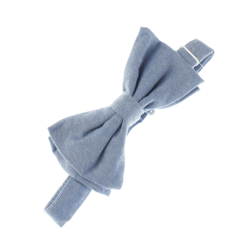 Adult Chambray Adjustable Pre-Tied Bow Tie