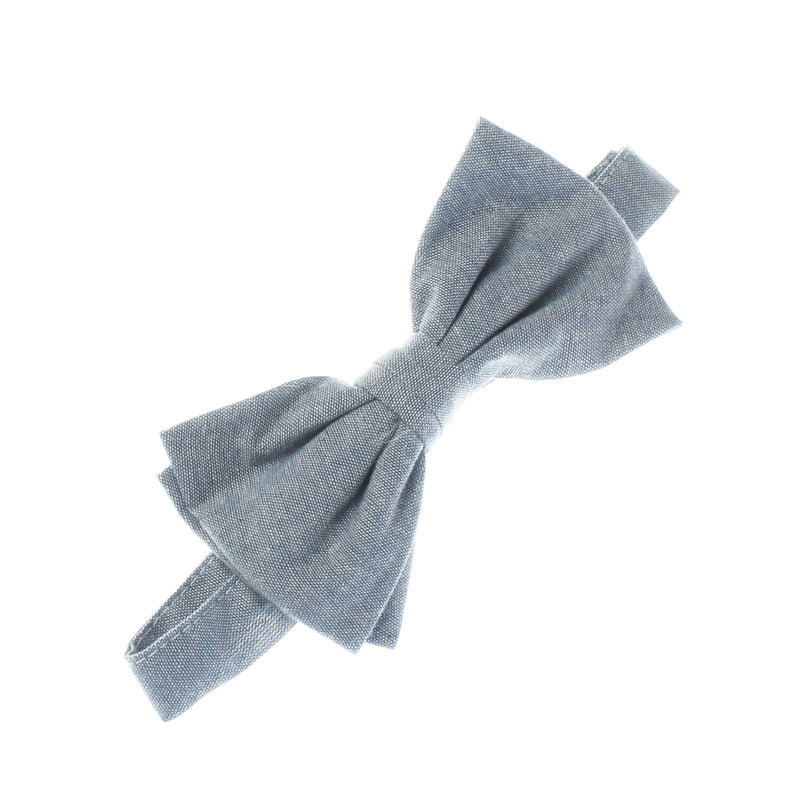 Adult Chambray Adjustable Pre-Tied Bow Tie