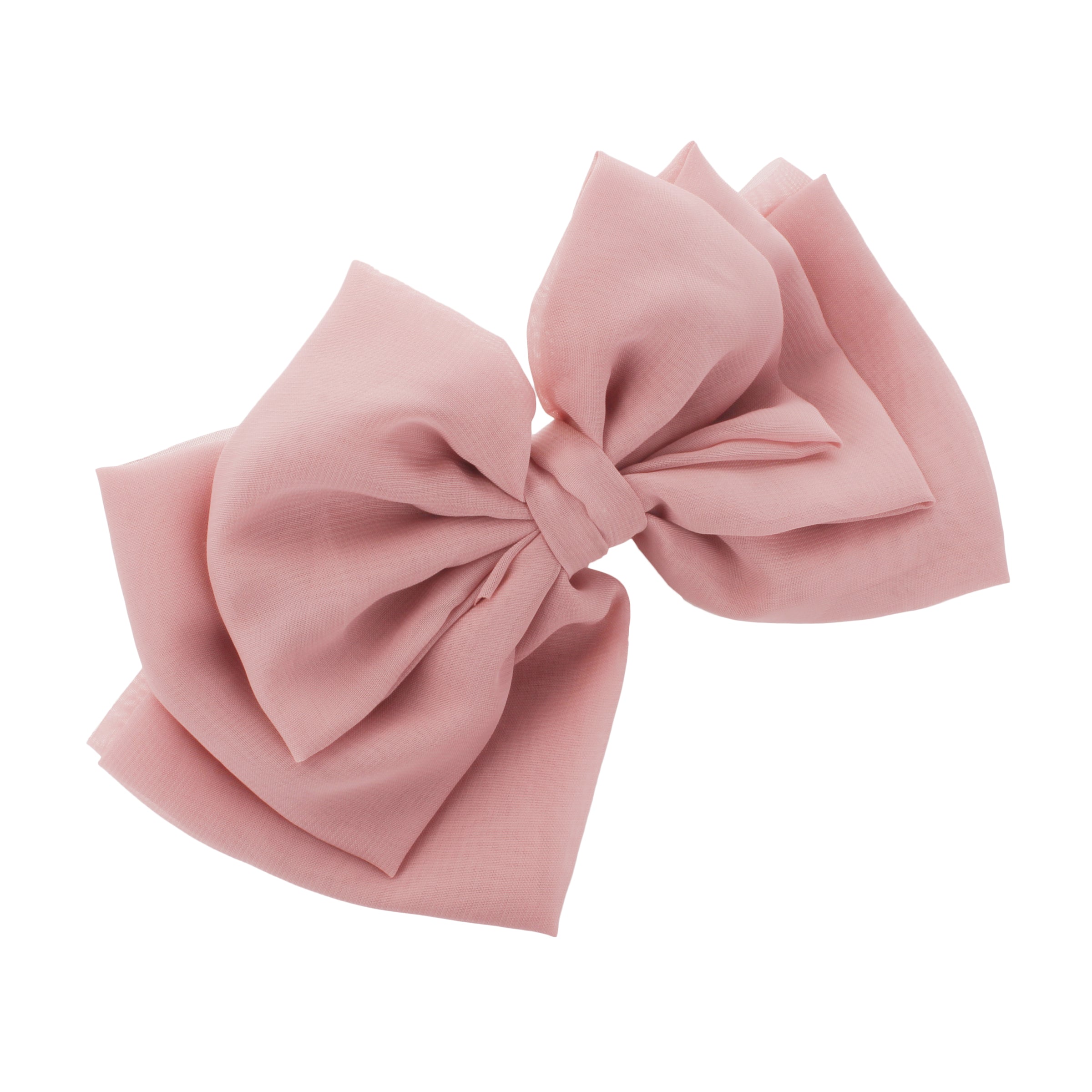 My Lello Layered Cascading Chiffon Fabric Hair-Bow Dusty Rose