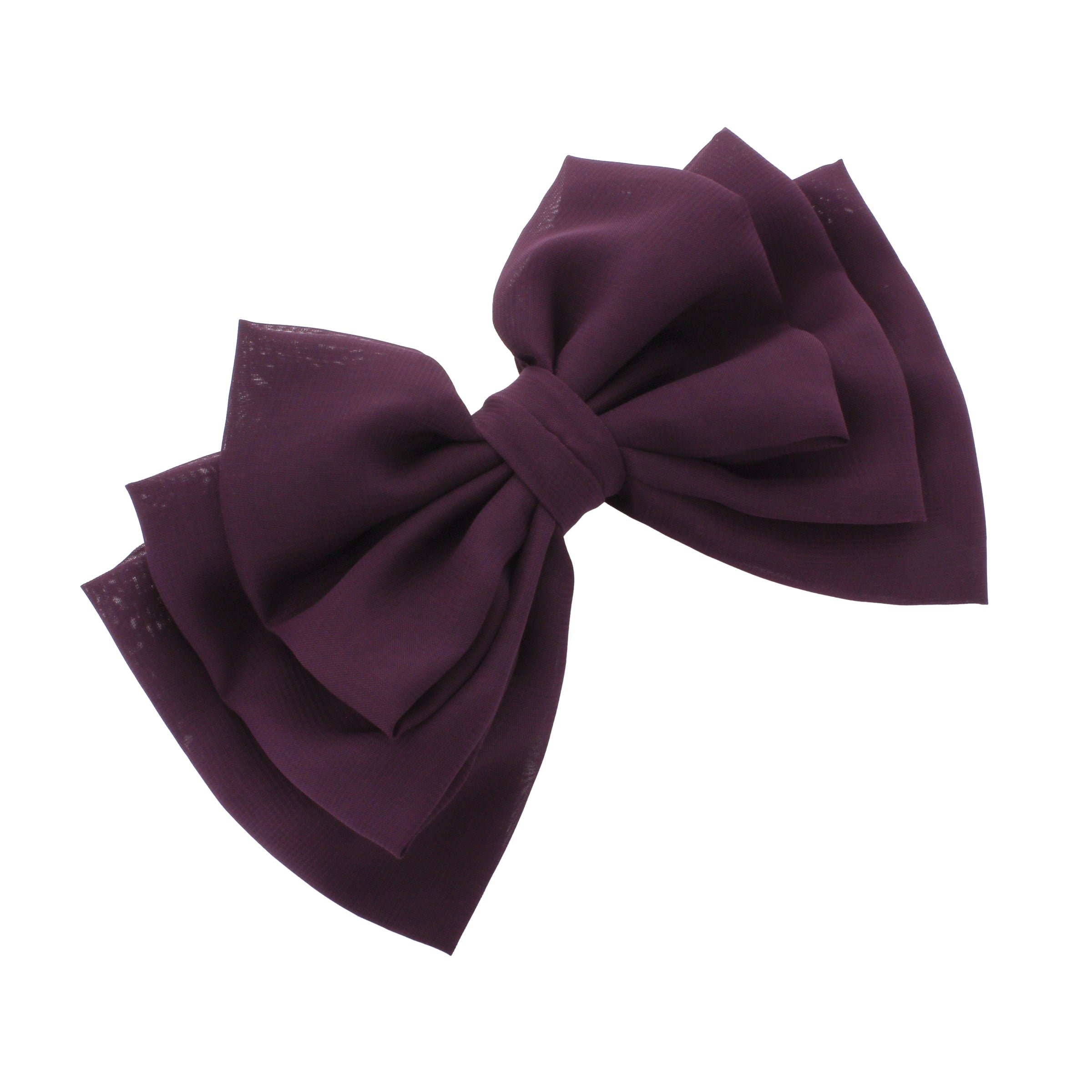 My Lello Layered Cascading Chiffon Fabric Hair-Bow Dusty Rose