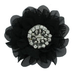 Black Chiffon Jewelled Hair Flower Clip | My Lello - 3