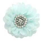 Cloud Blue Chiffon Jewelled Hair Flower Clip | My Lello - 5