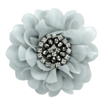 Gray Chiffon Jewelled Hair Flower Clip | My Lello - 6