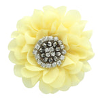 Lemon Chiffon Jewelled Hair Flower Clip | My Lello - 9