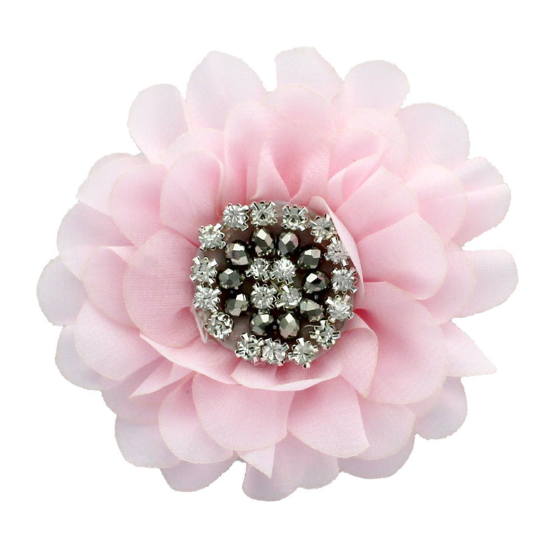 Light Pink Chiffon Jewelled Hair Flower Clip | My Lello - 12