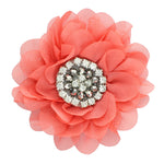 Peach Chiffon Jewelled Hair Flower Clip | My Lello - 14