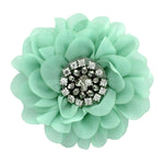 Seafoam Chiffon Jewelled Hair Flower Clip | My Lello - 16