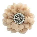 Taupe Chiffon Jewelled Hair Flower Clip | My Lello - 17