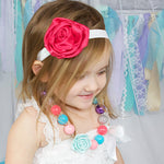 My Lello Toddler/Girl Satin Flower Sparkle Headband