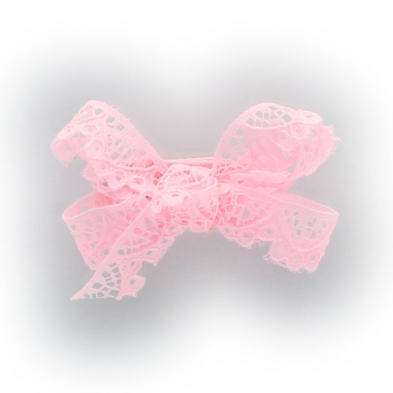 Light Pink Petite Lace Baby Hair Clippie | My Lello - 5