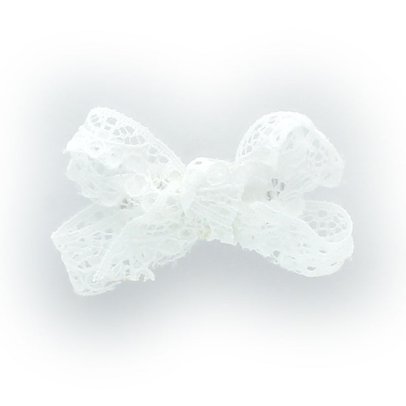 White Petite Lace Baby Hair Clippie | My Lello - 4