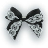 Black Satin/Lace Tails Down Hair-Bow | My Lello - 5