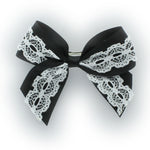 Black Satin/Lace Tails Down Hair-Bow | My Lello - 5