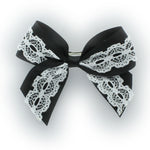 Black Satin/Lace Tails Down Hair-Bow | My Lello - 5