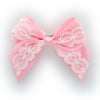 Pink Satin/Lace Tails Down Hair-Bow | My Lello - 6