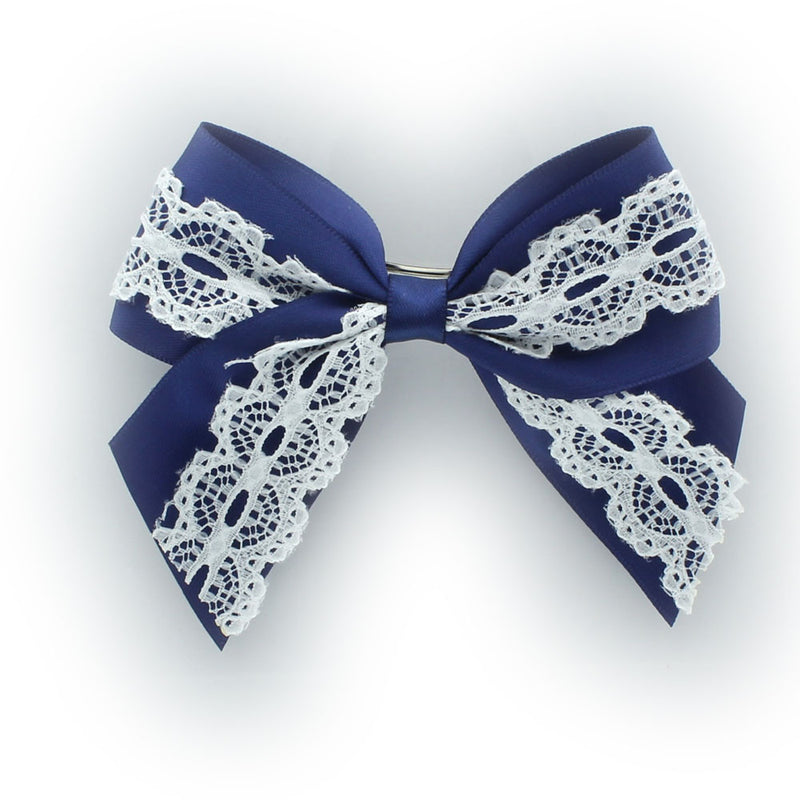 Satin/Lace Sailor Hair-Bow – My Lello