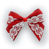 Red Satin/Lace Tails Down Hair-Bow | My Lello - 8