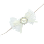 Ivory Lace/Pearl Bow Baby Headband | My Lello - 10