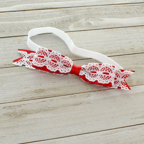  Satin/Lace Bow Baby Headband | My Lello - 1