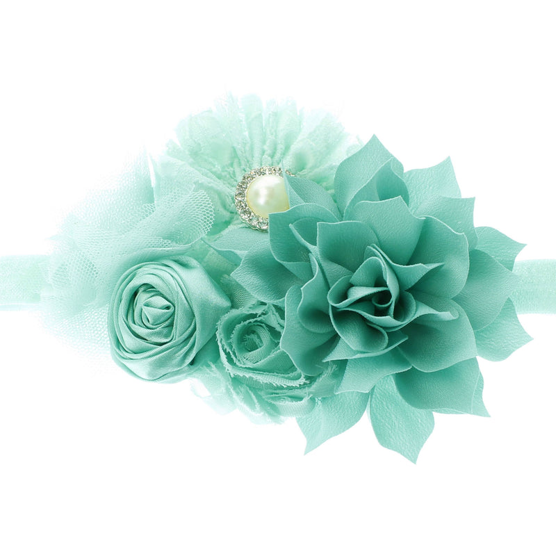 Baby Shabby Fabric Flower Cluster Headband
