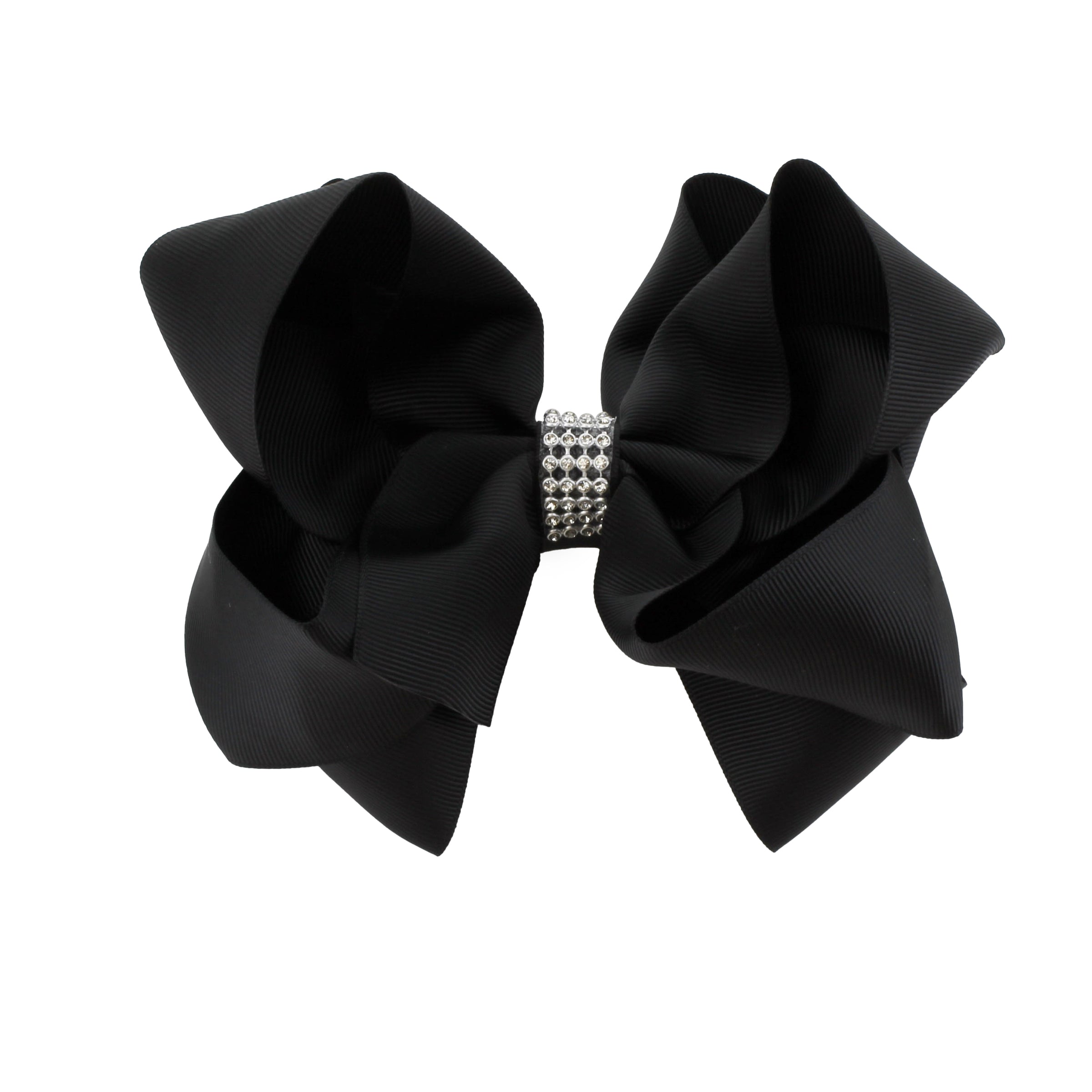 Large Stacked Boutique Hair-Bow with Rhinestone Bling Center – My