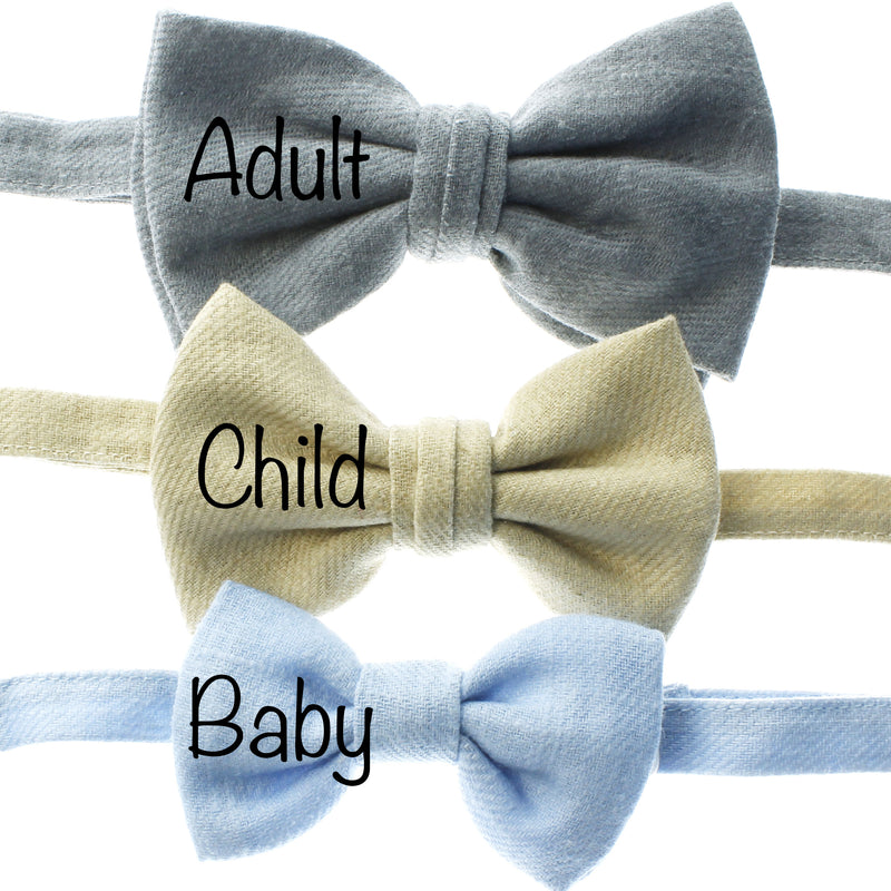 Child Linen Adjustable Pre-Tied Bow Tie