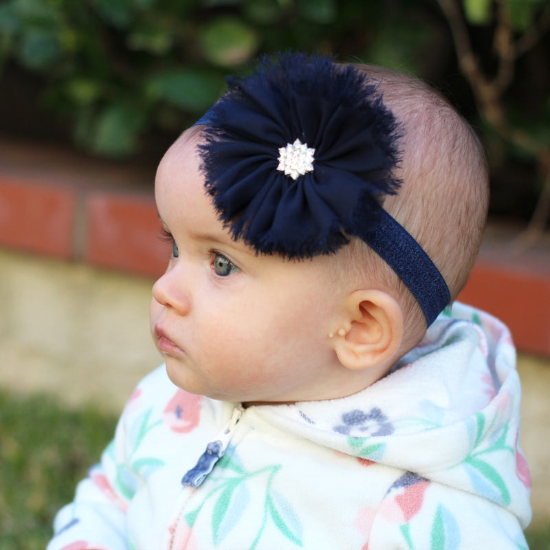 Baby Frayed Ballerina Flower Headband