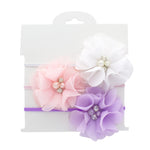 Preemie Baby Chiffon Flower Layette Headbands 3-pack | My Lello - 1