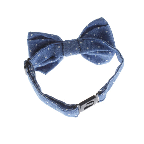 Baby Printed Denim Adjustable Pre-Tied Bow Tie