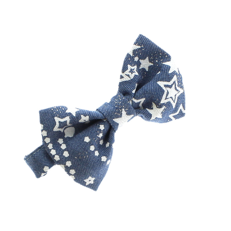 Baby Printed Denim Adjustable Pre-Tied Bow Tie