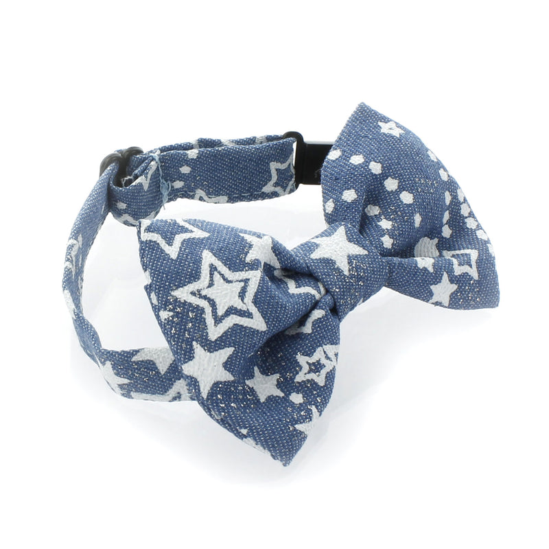 Baby Printed Denim Adjustable Pre-Tied Bow Tie
