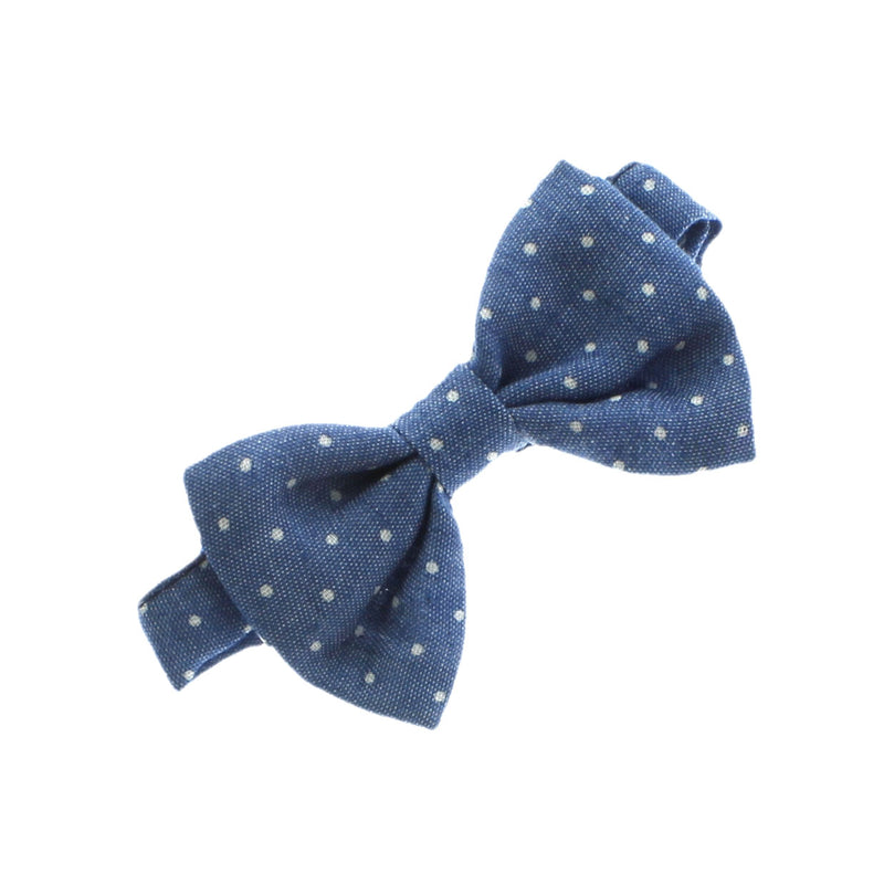 Baby Printed Denim Adjustable Pre-Tied Bow Tie