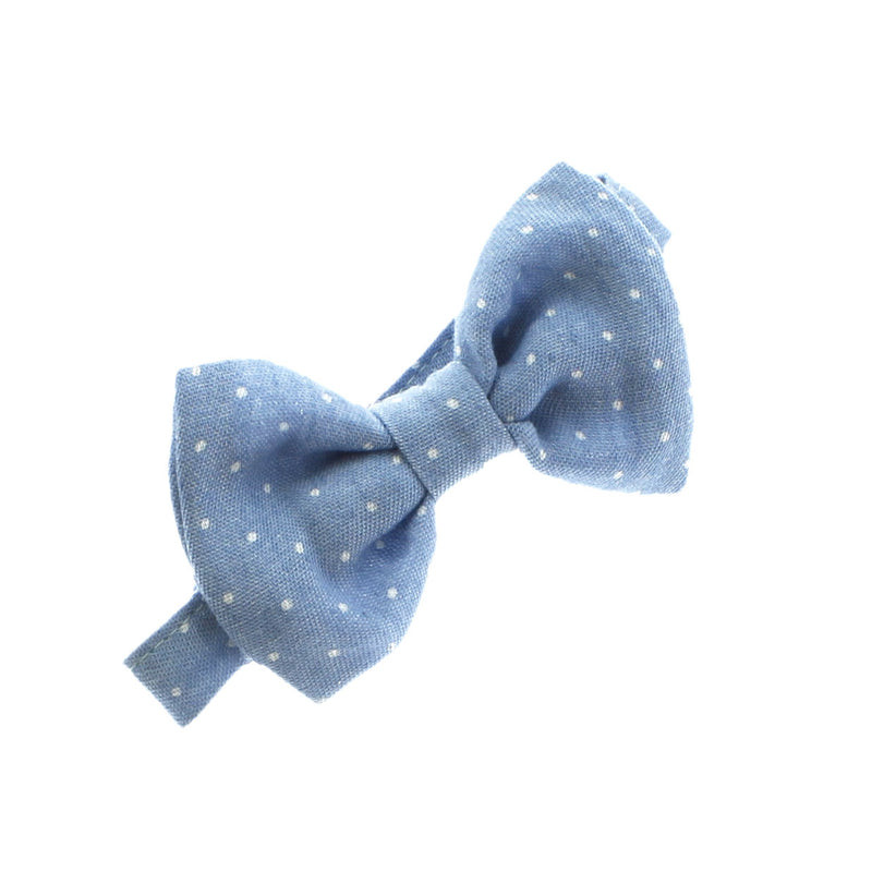 Baby Printed Denim Adjustable Pre-Tied Bow Tie