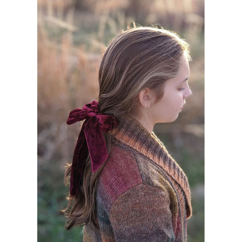 Velvet Long Tail Bow Hair Scrunchie