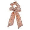 Printed Long Tail Bow Hair Scrunchie