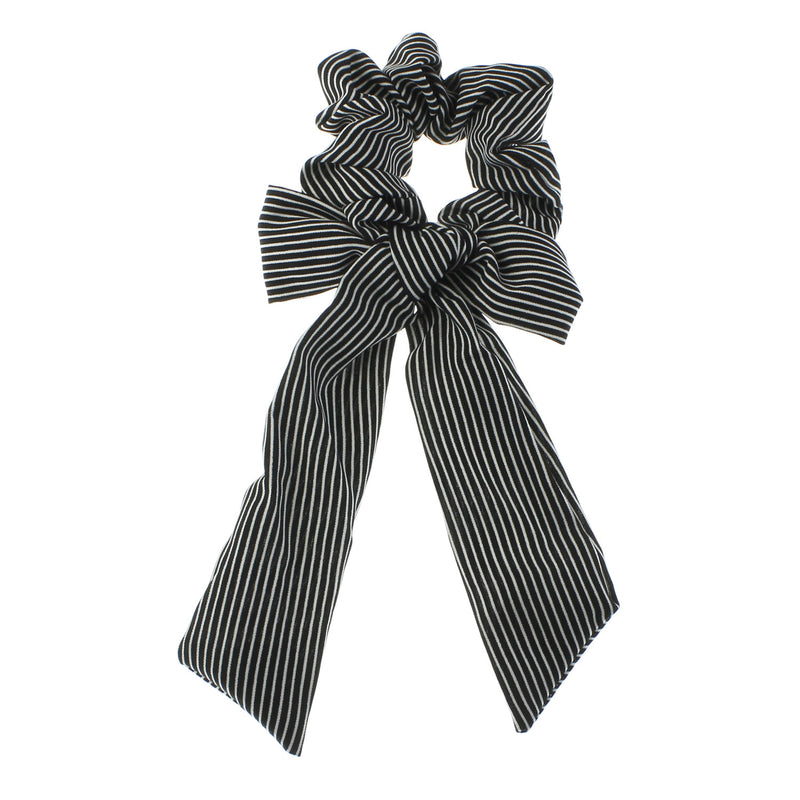 Printed Long Tail Bow Hair Scrunchie