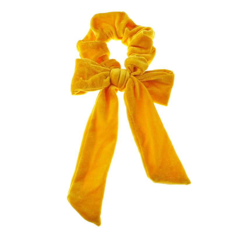Velvet Long Tail Bow Hair Scrunchie