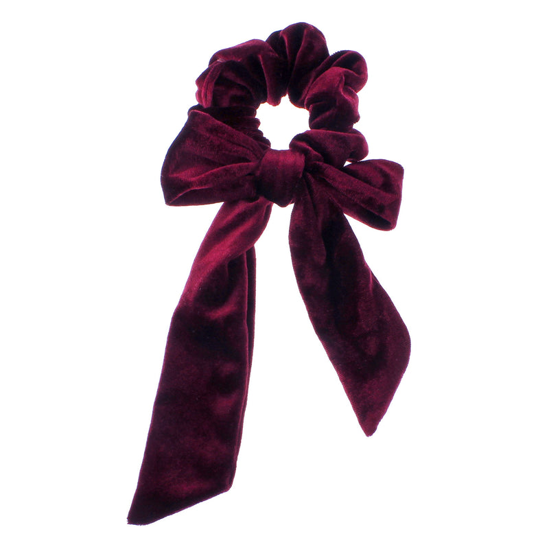 Velvet Long Tail Bow Hair Scrunchie