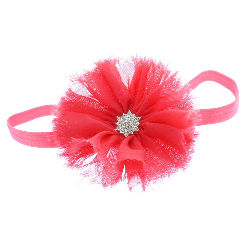 Coral Baby Frayed Ballerina Flower Headband | My Lello - 8