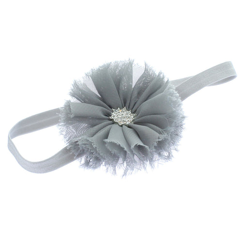 Gray Baby Frayed Ballerina Flower Headband | My Lello - 5